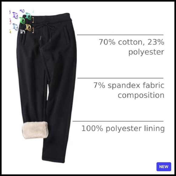 Sherpa Lined Fleece Jogger Pants Winter Warm Active Running Sweatpants - Picture 5 of 8